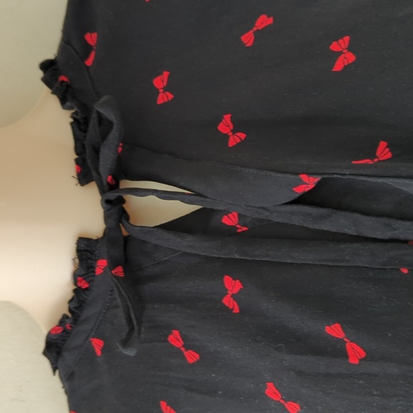 Torrid Rayon Twill Tie Neck Red Bow Top - Picture 10 of 16